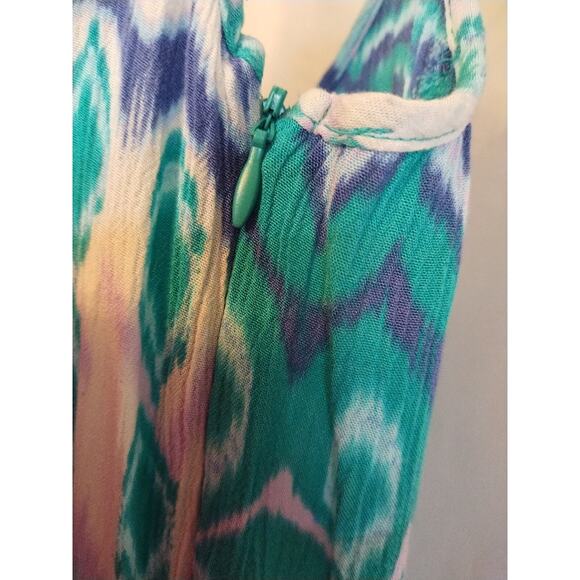 Mossimo Supply Co Women's Maxi Dress Turquoise/Blue Size M Adjustable Straps - Picture 5 of 7